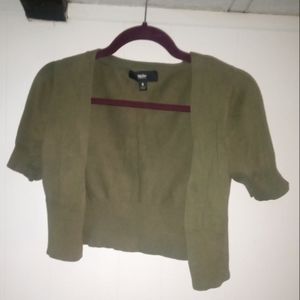 Army green Mossimo Cropped half sleeve cardigan size small